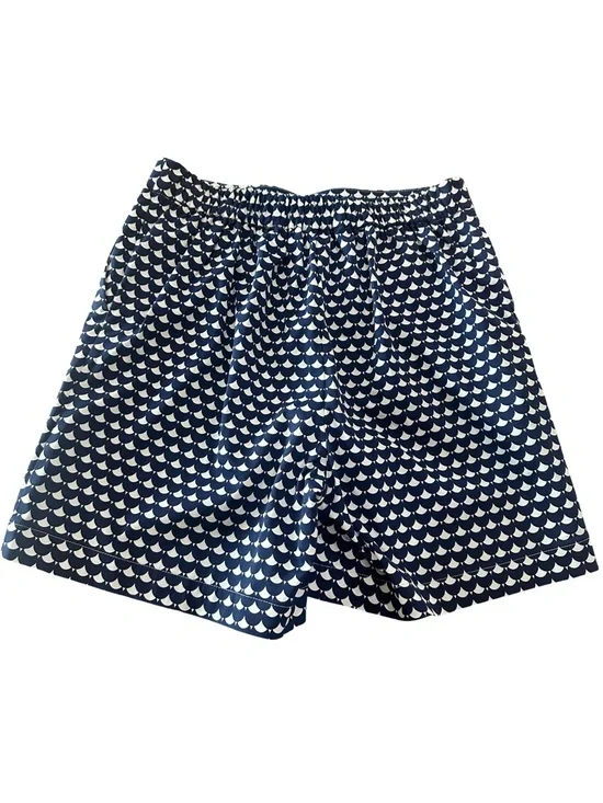 Boden Danby Flat Front Pull On Navy White Nautical Geometric Print Shorts - Picture 4 of 7
